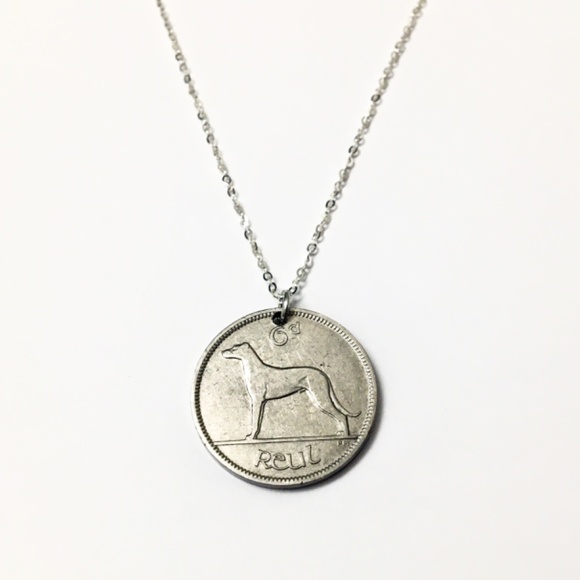 1928 Irish Silver Coin Necklace — Italy 925 Sterling Silver Chain — 18-inch - Picture 2 of 5